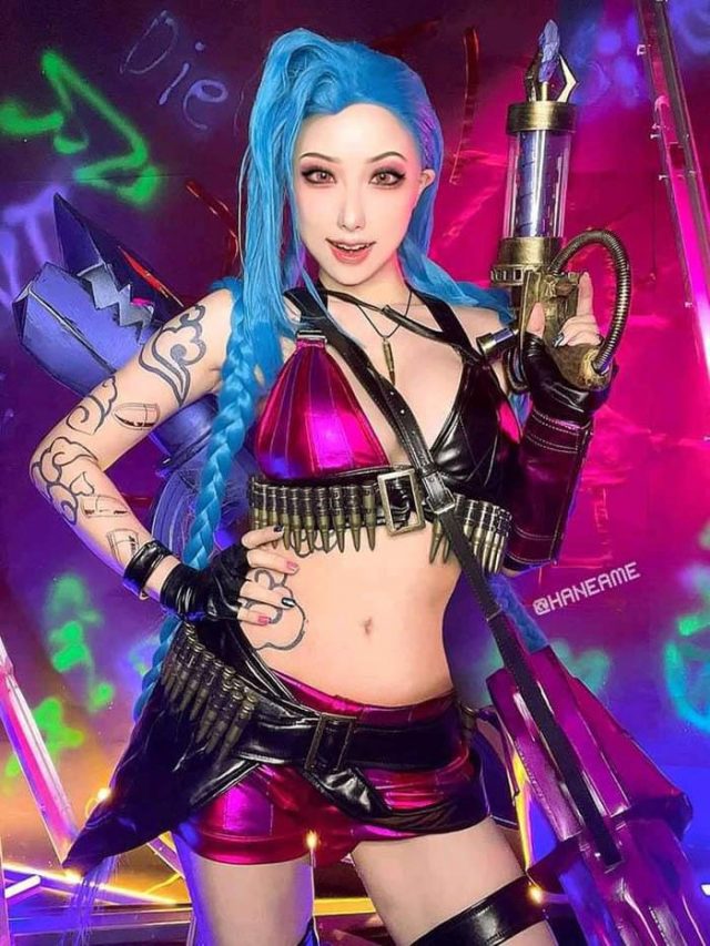 花了近一个星期的时间，雨波_HaneAme cos 最性感版 Jinx插图5