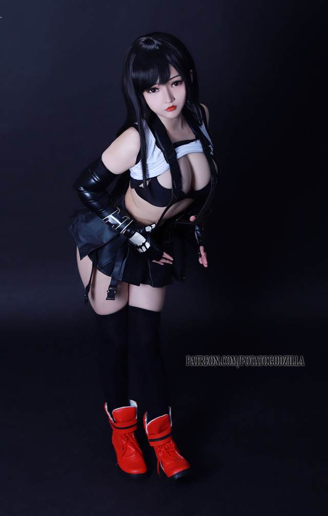 coser@Potato Godzilla 变身《最终幻想 VII》中的蒂法，活力四射插图6