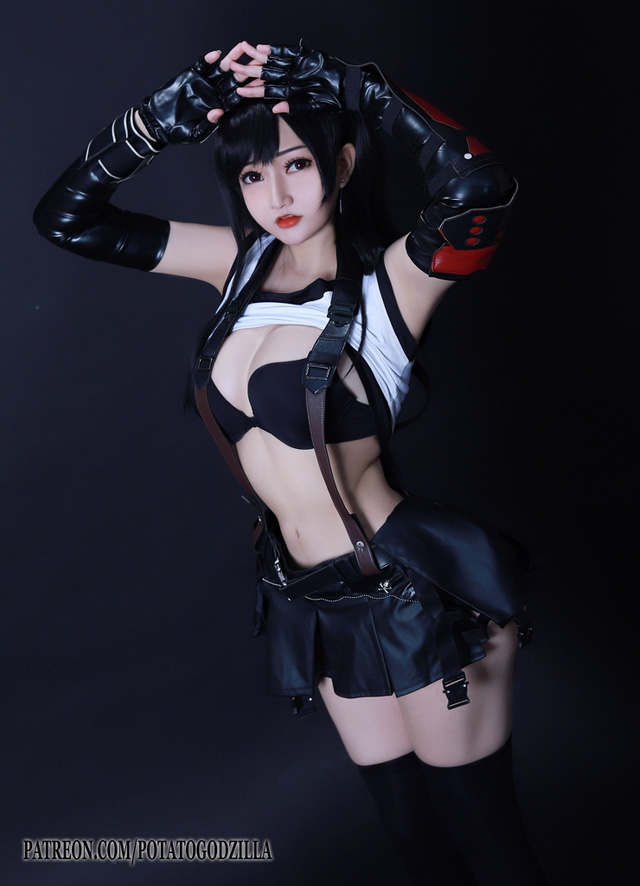 coser@Potato Godzilla 变身《最终幻想 VII》中的蒂法，活力四射插图5