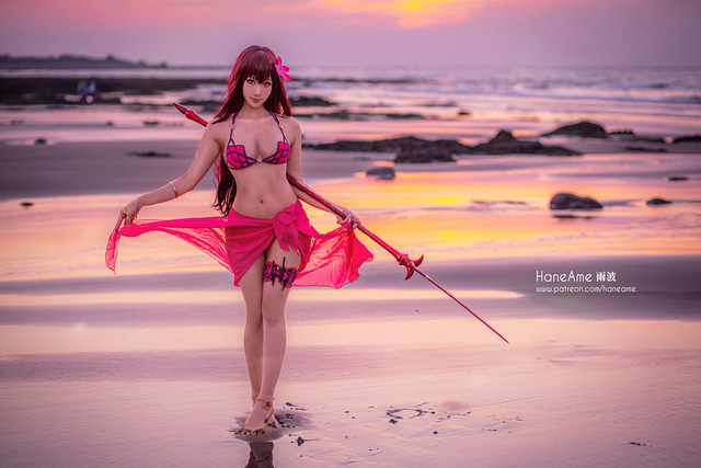 雨波_HaneAme cos 斯卡哈，粉色比基尼迷人[雨波HaneAme cosplay 作品](雨波_HaneAmeyor)插图