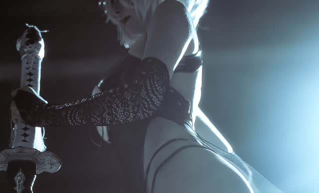 秋和柯基 2B 同人旗袍 cos | 秋和柯基 cos 尼尔机械纪元 2B(秋和柯基是干嘛的)插图6