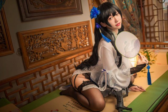 鳗鱼霏儿cos“旗袍版” 95式少女前线 [鳗鱼霏儿cos作品](鳗鱼霏儿壁纸)插图2