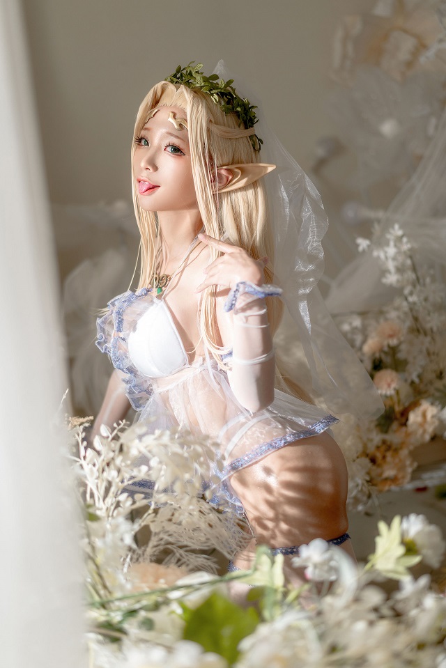 蠢沫沫 cos 婚纱版的“白精灵” [coser@蠢沫沫 cos 图集]插图3