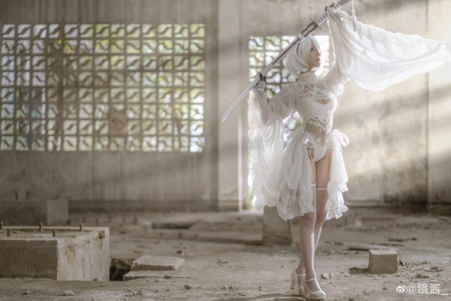 coser@镜酱cos图集 | 国内小姐姐_镜酱cos“婚纱版”2B(镜pixiv)插图