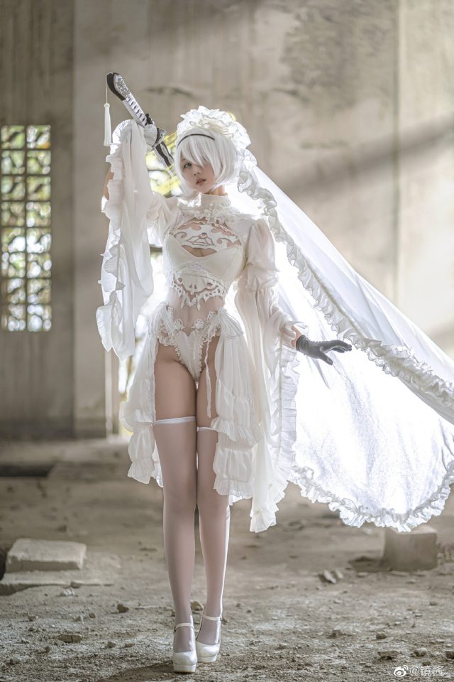 coser@镜酱cos图集 | 国内小姐姐_镜酱cos“婚纱版”2B(镜pixiv)插图2