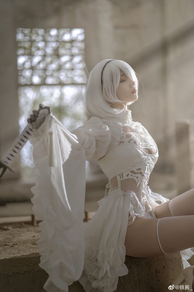 coser@镜酱cos图集 | 国内小姐姐_镜酱cos“婚纱版”2B(镜pixiv)插图4