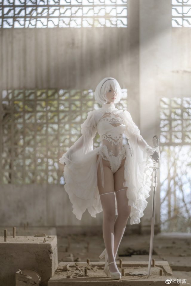 coser@镜酱cos图集 | 国内小姐姐_镜酱cos“婚纱版”2B(镜pixiv)插图1