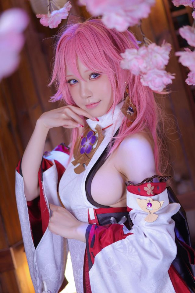 水淼aqua八重神子cos|水淼aqua在原神化身狐狸小姐八重神子 水淼aqua八重神子cos|水淼aqua在原神化身狐狸小姐八重神子