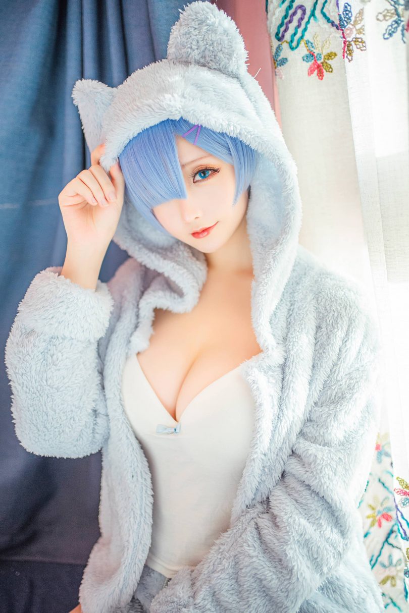 Re:从零开始的异世界生活 | 星之迟迟_蕾姆猫娘睡衣cos [14P-56MB](re:从零开始的异世界生活百度百科)插图