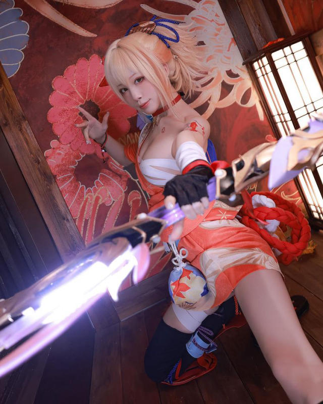 水淼aqua_宵宫cosplay | 水淼aqua在《原神》cos“夏祭女王”宵宫(水淼awua)插图3