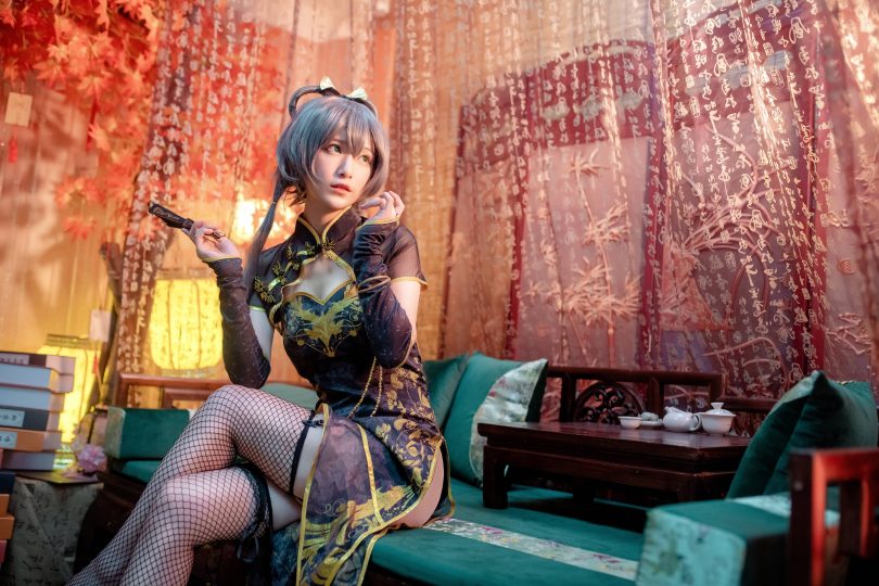 铁板烧鬼舞w cosplay | 铁板烧鬼舞w_洛天依旗袍cos [14P-208MB](铁板烧鬼舞图集)插图