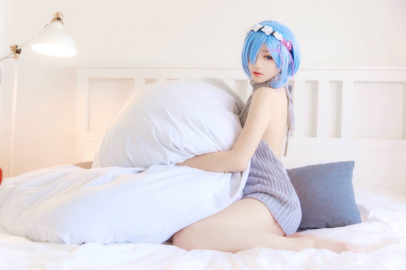 南桃Momoko cos蕾姆 | 南桃Momoko_蕾姆·露背毛衣cos [12P-94MB]