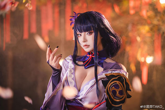 菌烨TAKO cosplay | 菌烨TAKO_在《原神》cos雷电将军(菌烨tako)插图1
