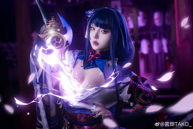 菌烨TAKO cosplay | 菌烨TAKO_在《原神》cos雷电将军(菌烨tako)插图4