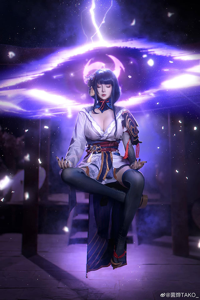 菌烨TAKO cosplay | 菌烨TAKO_在《原神》cos雷电将军(菌烨tako)插图5