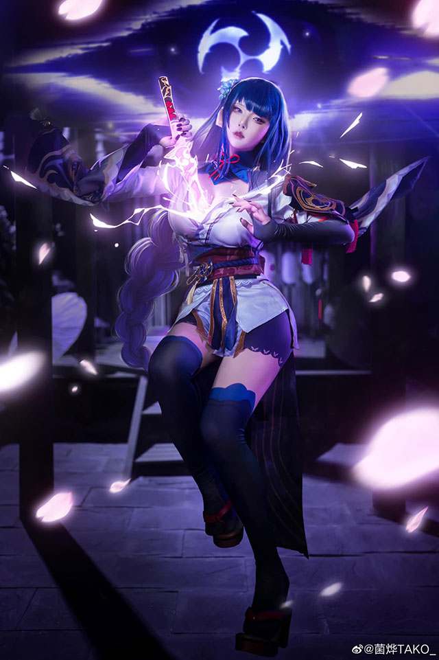 菌烨TAKO cosplay | 菌烨TAKO_在《原神》cos雷电将军(菌烨tako)插图6