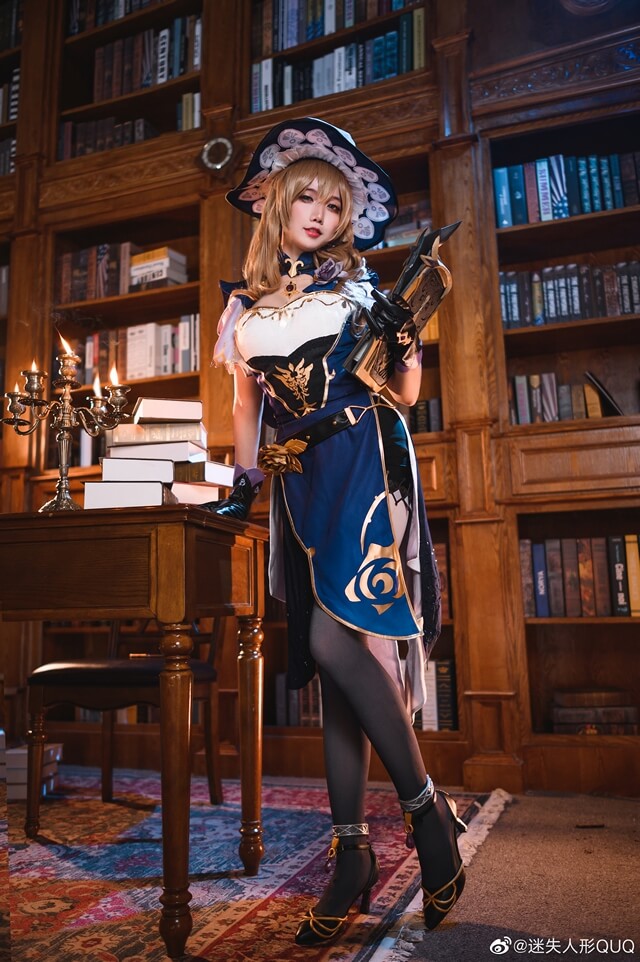 迷失人形QUQ cos图集 | 迷失人形QUQ在《原神Impact》cos丽莎(迷失人形quqCOS泥岩)插图2