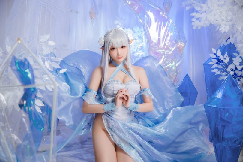 瓜希酱cos爱蜜莉雅 | 瓜希酱_爱蜜莉雅·水晶礼服cos作品 [28P-144MB]插图