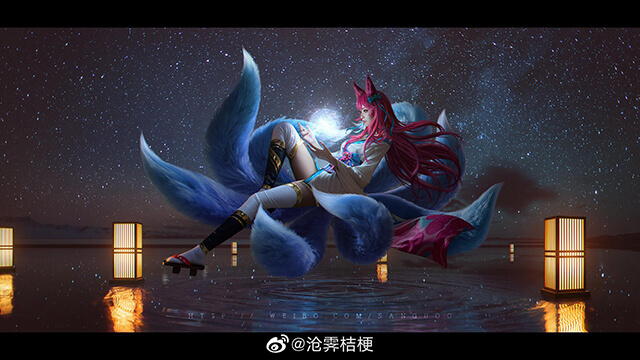 coser@沧霁桔梗在《英雄联盟》化身“灵魂莲华”阿狸(沧霁桔梗真名)插图