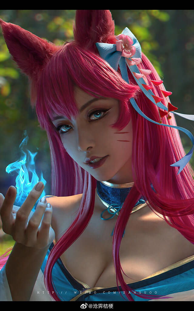 coser@沧霁桔梗在《英雄联盟》化身“灵魂莲华”阿狸(沧霁桔梗真名)插图7