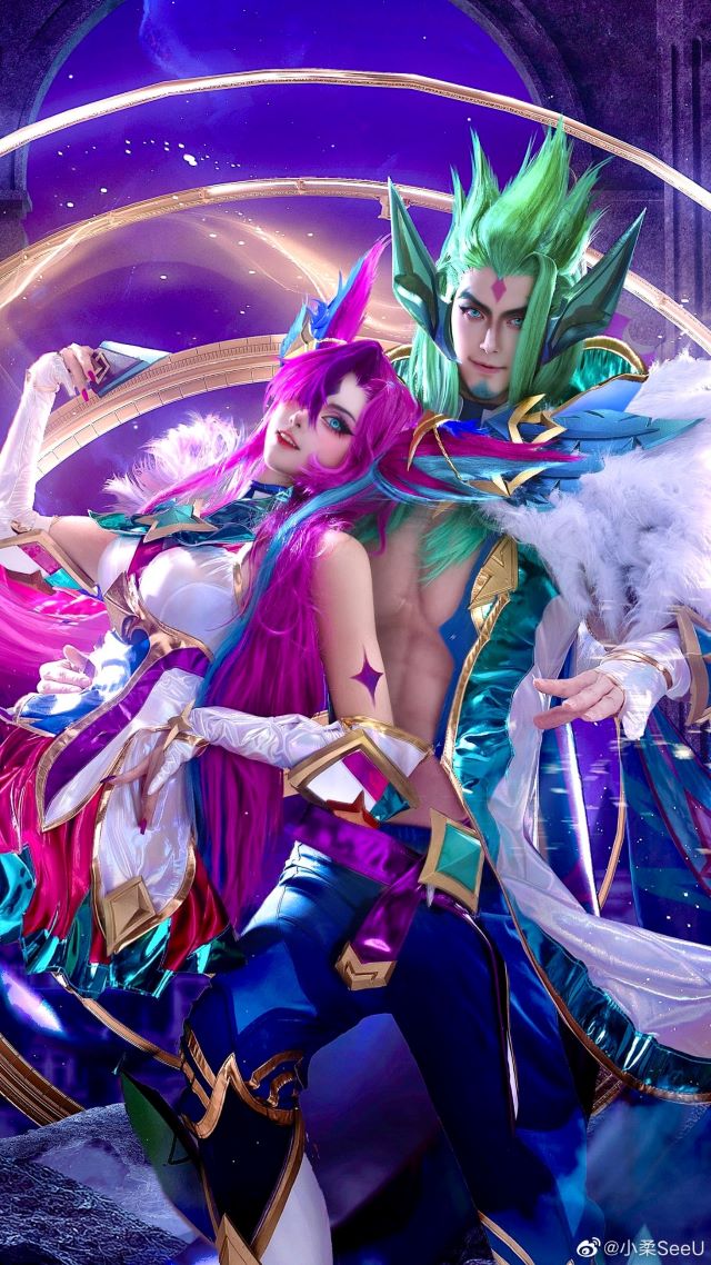 小柔SeeU和W小小白W在《英雄联盟》cos霞洛（Xayah-Rakan）(小柔和小小白谁追谁)插图7