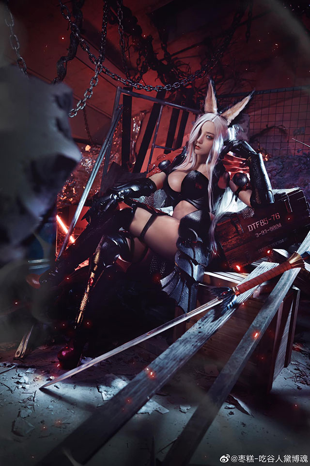 coser@枣糕-吃谷人黛博魂在《神都夜行录》化身性感妖魅的狐妖(枣糕cos真名)插图2