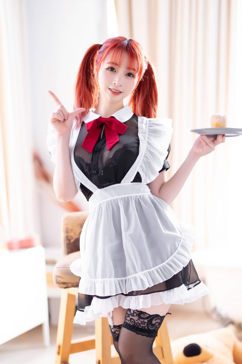 叉子宝宝cos作品 | 叉子宝宝_双马尾透明女仆cosplay [43P-72MB]