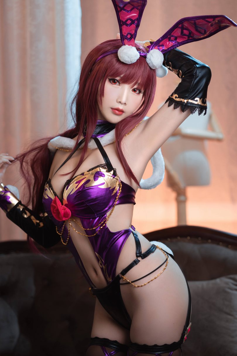 面饼仙儿cos斯卡哈 | 面饼仙儿_FGO·斯卡哈兔女郎cos [9P-52MB]