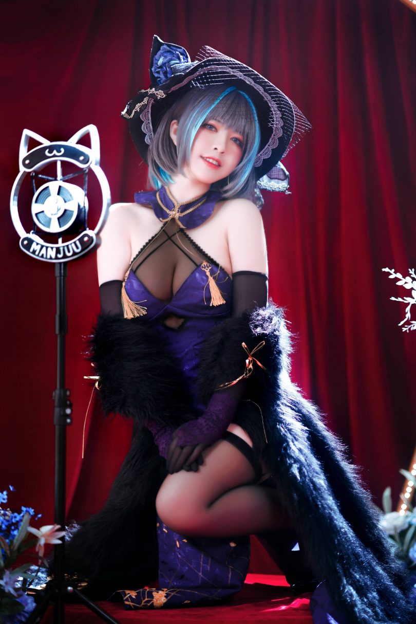 半半子cos柴郡 | 半半子_碧蓝航线·柴郡旗袍cos作品 [64P-100MB]