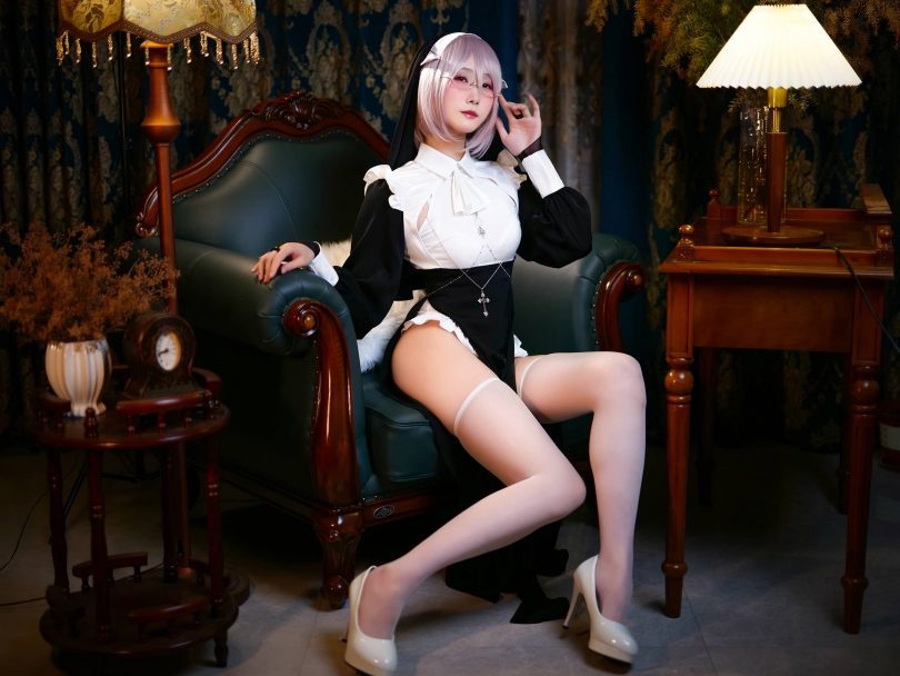 曉美媽cos修女 | 曉美媽x真真子_痴·修女cos作品 [61P-146MB](你知道晓美是谁吗)插图