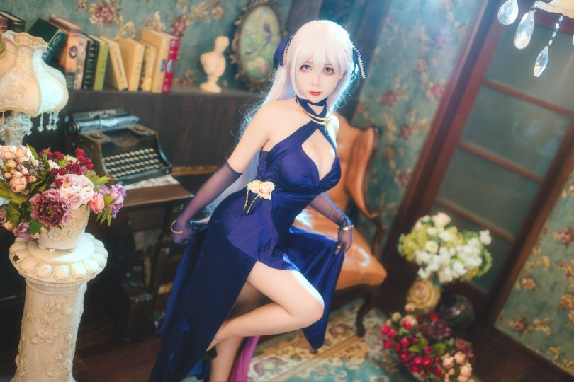 樱落酱w cos贝尔法斯特 | 樱落酱w_碧蓝航线·贝法礼服cos作品 [12P-225MB]