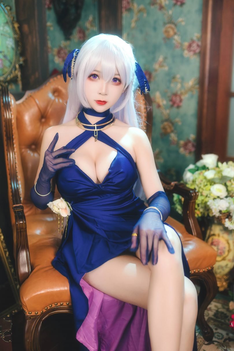 樱落酱w cos贝尔法斯特 | 樱落酱w_碧蓝航线·贝法礼服cos作品 [12P-225MB]