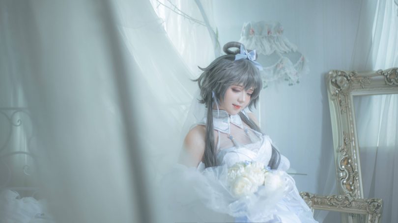 渊秧cos洛天依 | 渊秧_虚拟歌手·洛天依婚纱cos作品 [10P-122MB]插图