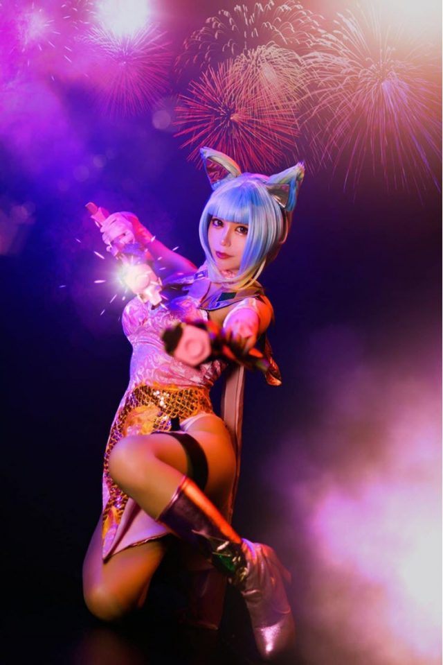 coser@煙_HedY在《传说对决》化身“红莲枪魂-无双”维奥莱特(cos抽烟)插图2