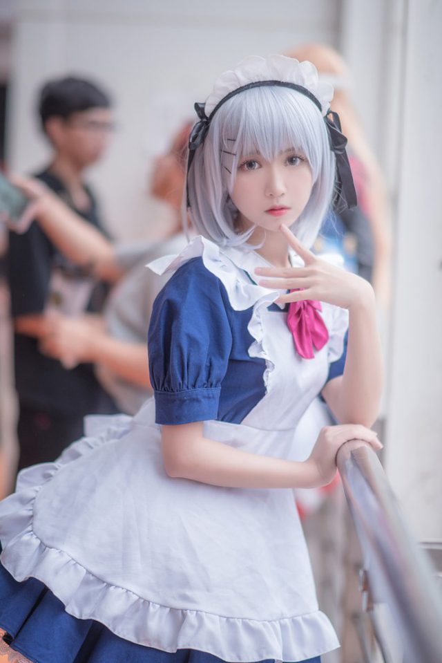 coser@鳗鱼霏儿在《约会大作战》中化身“女仆版”鸢一折纸插图3
