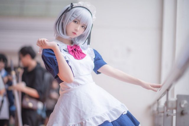coser@鳗鱼霏儿在《约会大作战》中化身“女仆版”鸢一折纸插图
