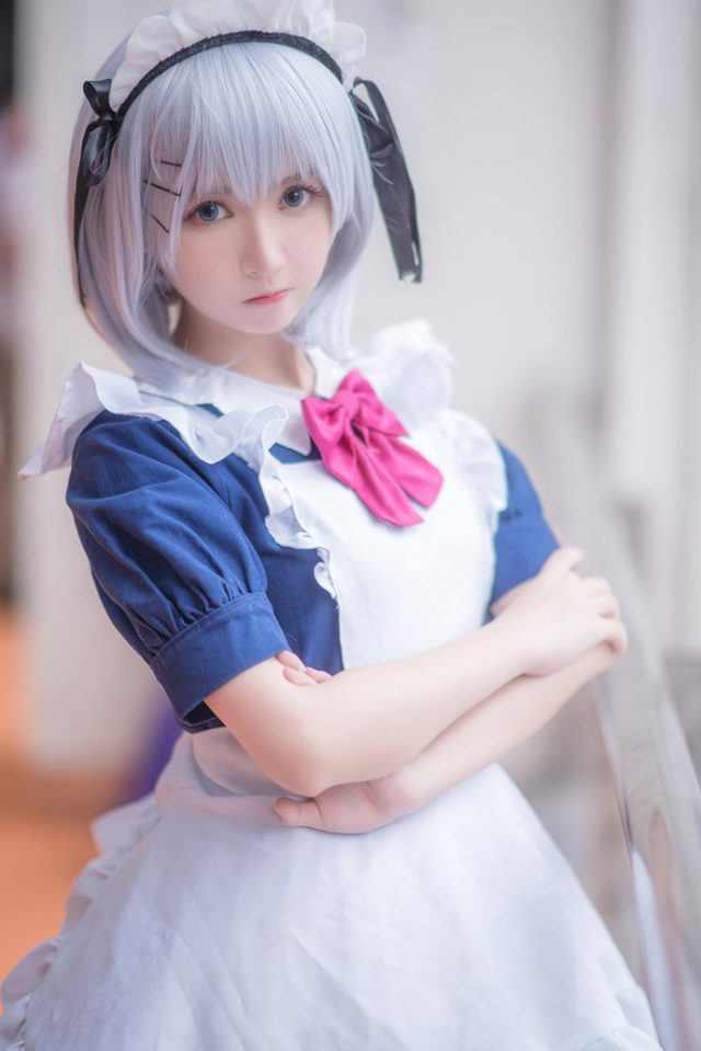 coser@鳗鱼霏儿在《约会大作战》中化身“女仆版”鸢一折纸插图4