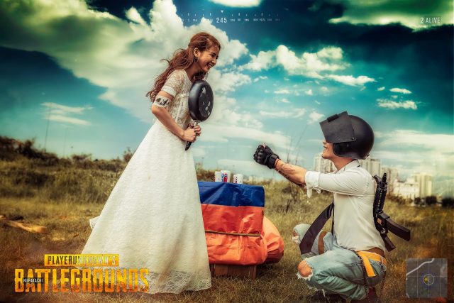 《绝地求生》中的PUBG风格cosplay婚纱照，令人印象深刻(绝地求生中国拿过世界冠军吗)插图2