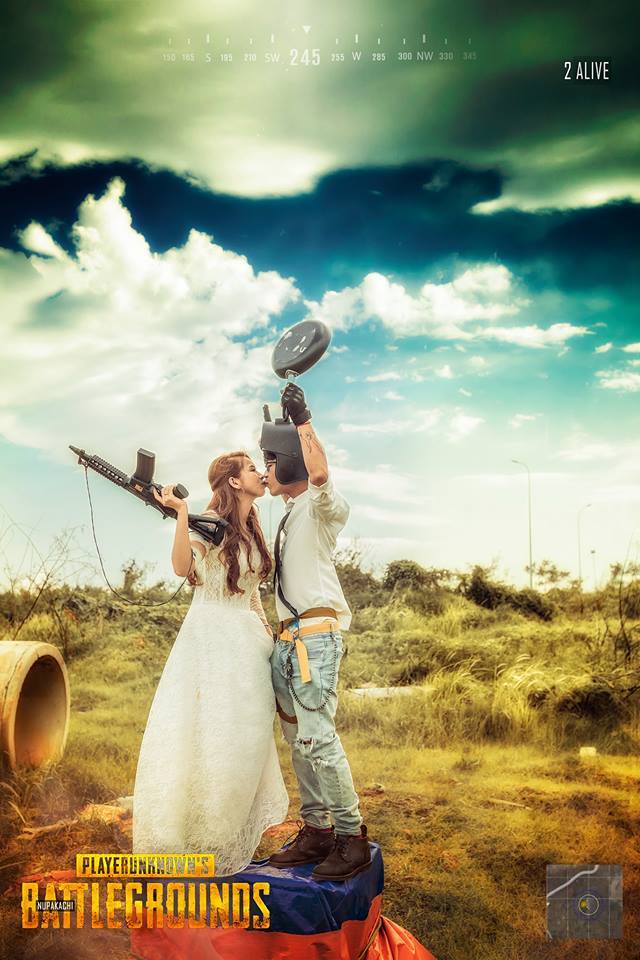 《绝地求生》中的PUBG风格cosplay婚纱照，令人印象深刻(绝地求生中国拿过世界冠军吗)插图3