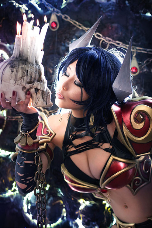 “螺旋猫”coser@Tasha在游戏《刀塔2》化身“痛苦女王”阿卡莎(谁有螺旋猫ps)插图2