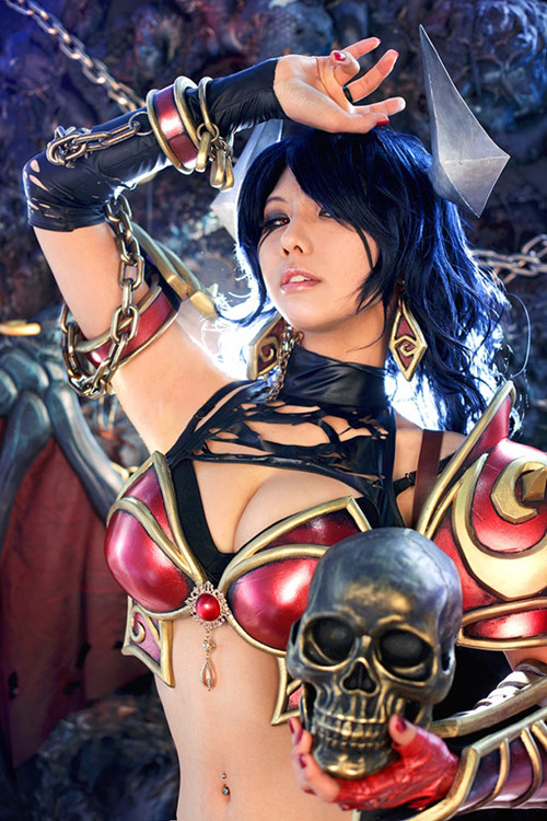 “螺旋猫”coser@Tasha在游戏《刀塔2》化身“痛苦女王”阿卡莎(谁有螺旋猫ps)插图4