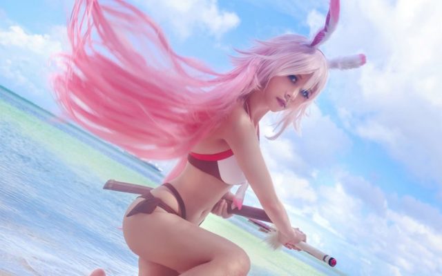 coser@夏美酱_在游戏《崩坏3》中化身“逆神巫女”八重樱插图
