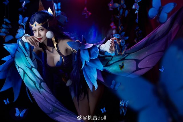女coser@桃昔doll在游戏《王者荣耀》中化身“绝世舞姬”貂蝉插图1