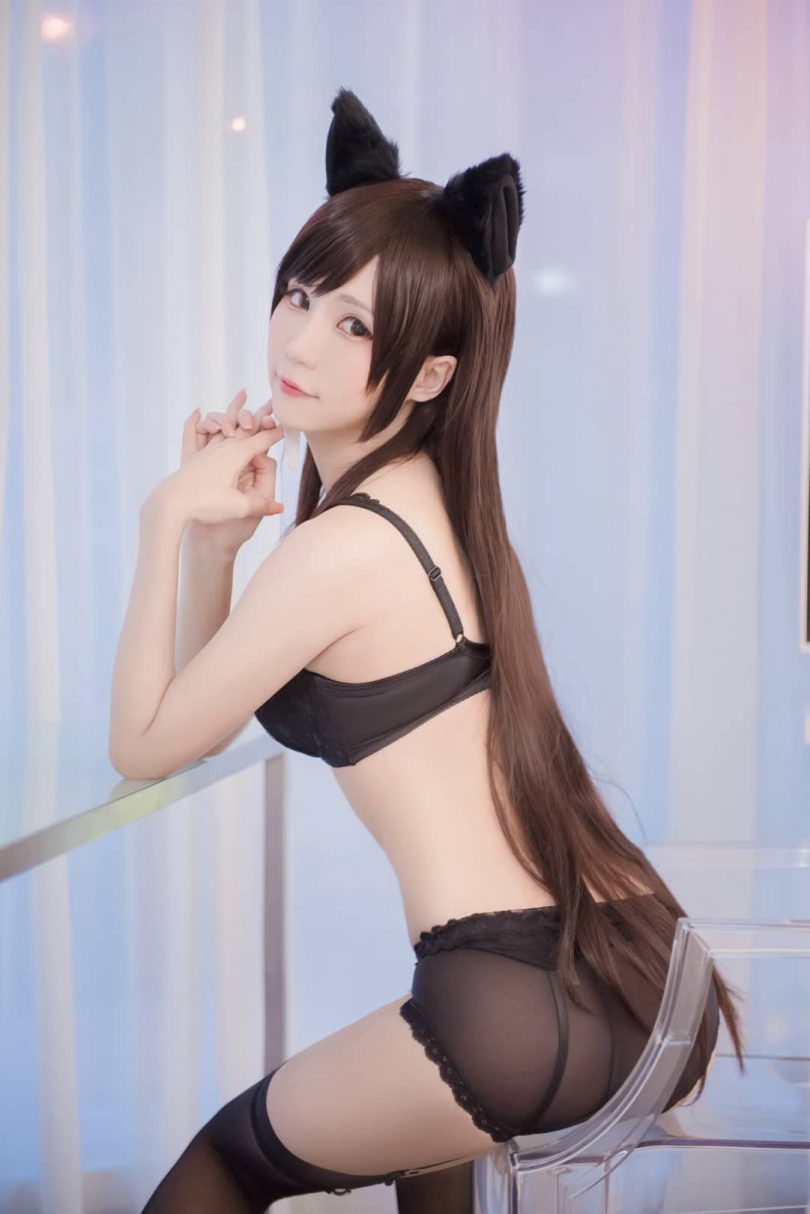 白神泱cos作品 | 白神泱_兽耳·黑色内衣cosplay图包 [11P-7.12MB]