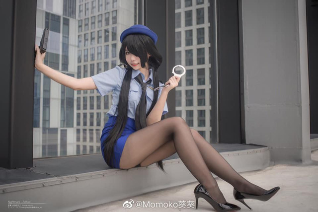 coser@Momoko葵葵在《约会大作战》化身“女警版”时崎狂三插图