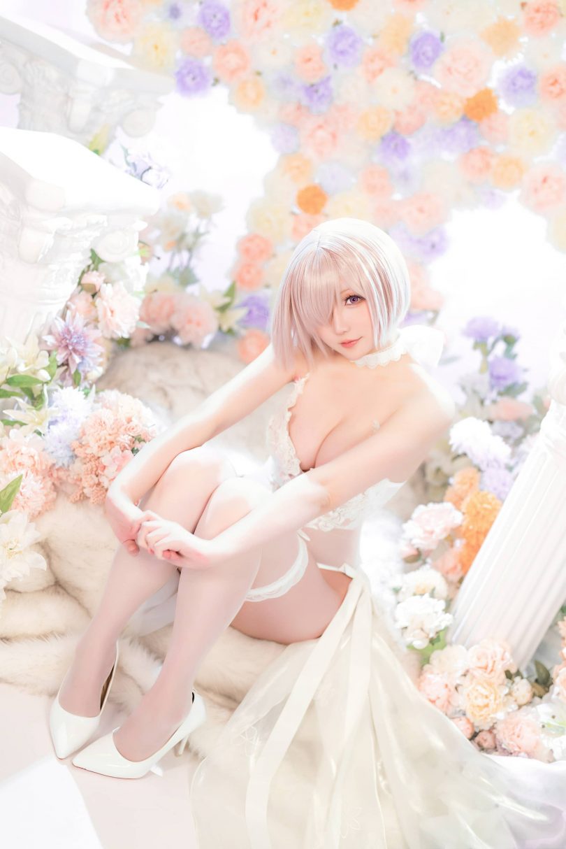星之迟迟cos玛修 | 星之迟迟_Fate/Grand Order·玛修婚纱cos作品 [78P1V-431MB](星之迟迟能代cos)插图
