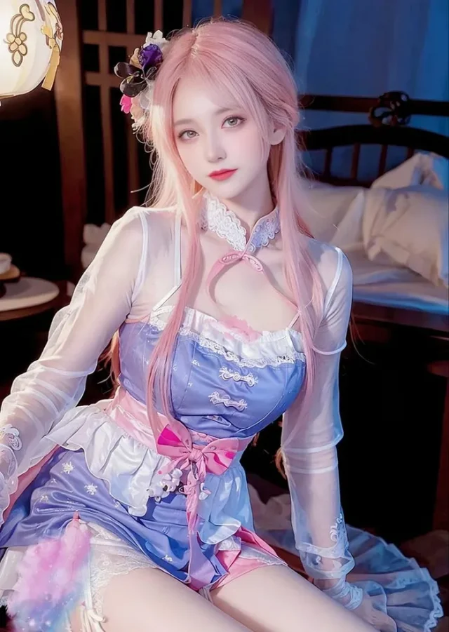 看着《传说对决》中的貂蝉cosplay照片，分不清是真人还是“AI”绘画(《传说对决》)插图5