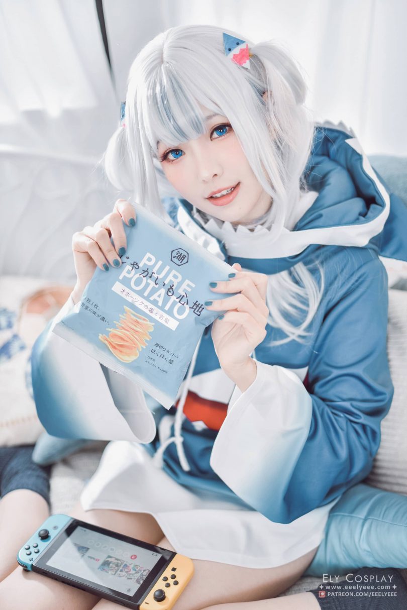 ElyEE子 cos鲨鱼少女 | ElyEE子_Gawr Gura噶呜·古拉cos作品 [24P-45MB]