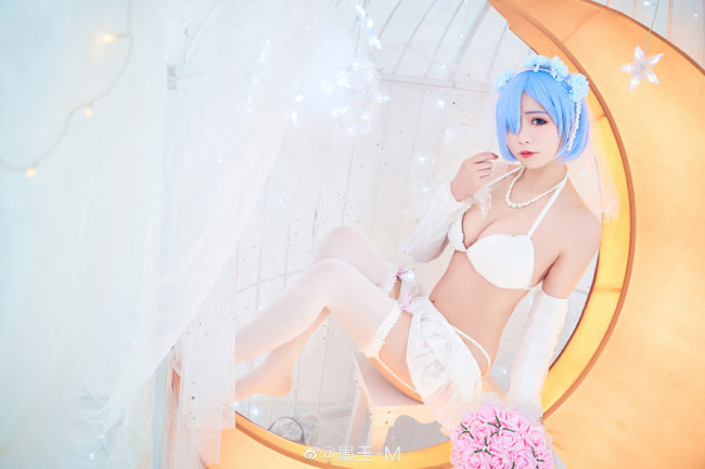 墨玉-M cos“花嫁版”雷姆，演绎角色的性感与可爱(花嫁云墨)插图1