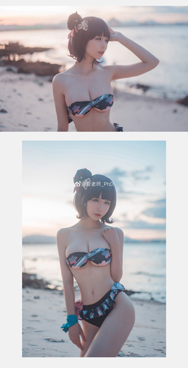 性感浮世绘美女：爱老师_PhD的“比基尼版”葛饰北斋cosplay插图3